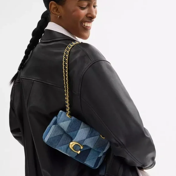 Coach Tabby Denim Shoulder Bag 20 Patchwork Quilting - Picture 5 of 12